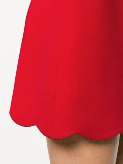 Miu Miu A-line Cady Mini Skirt W/ Scalloped Hem In Red