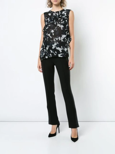 JASON WU COLLECTION RUFFLE FLORAL TANK TOP - 黑色