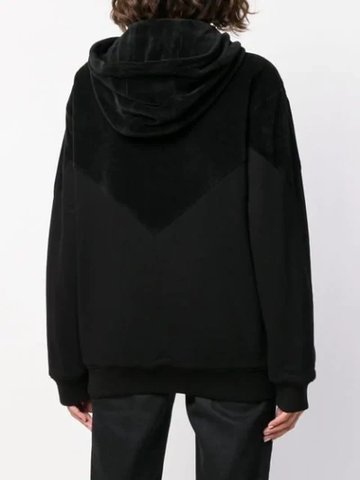 Shop Givenchy Panelled Zip Front Hoodie In Black