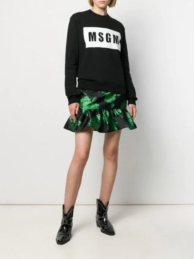 Shop Msgm Printed T-shirt In Black