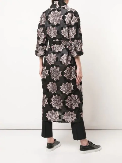 Shop Julien David Printed Kimono Coat In Black