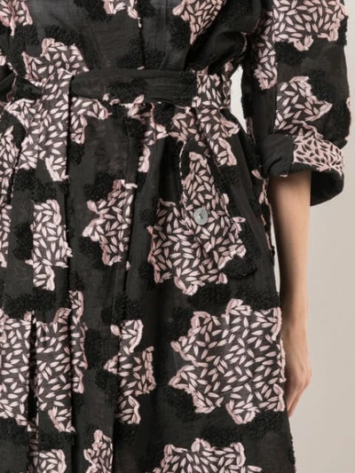 Shop Julien David Printed Kimono Coat In Black