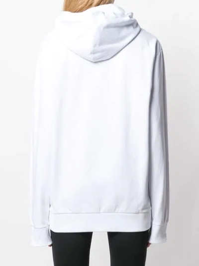 Shop Balmain Logo Stamp Hoodie In White