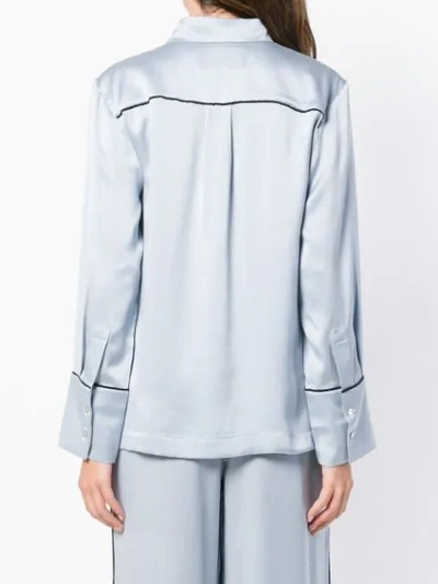 Shop Asceno Button Fastening Pyjama Shirt - Blue
