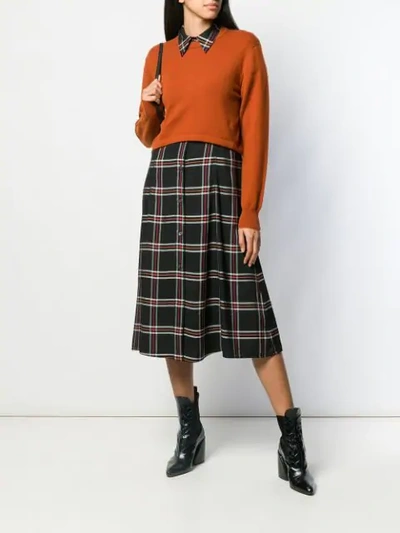 Shop Chloé Long Sleeve Cropped Sweater In Brown
