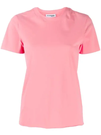 Shop Courrèges Crew Neck T-shirt In Pink