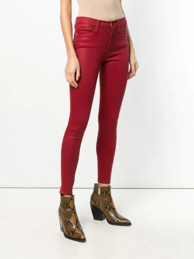 Shop Frame Le High Coated Skinny Jeans - Red