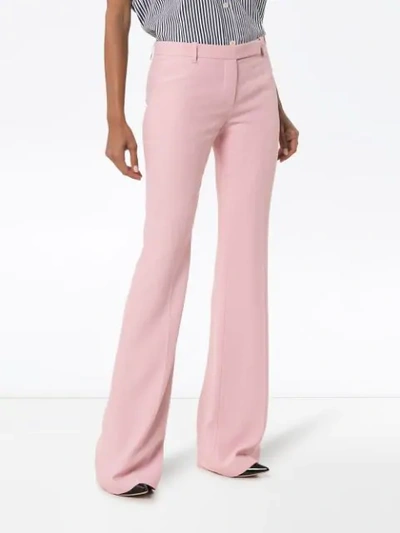 Shop Alexander Mcqueen Flared Trousers In Pink