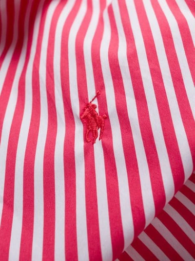 Shop Polo Ralph Lauren Striped Slim Fit Shirt In Red