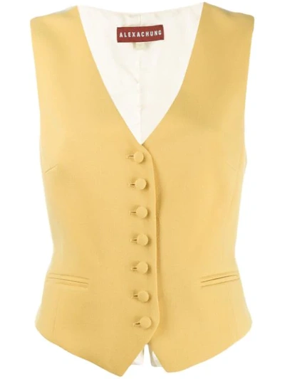 Shop Alexa Chung Classic Waistcoat In Yellow