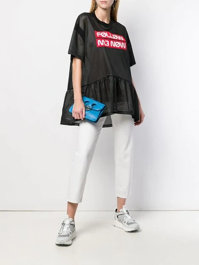 Shop Red Valentino Follow Me Now Mesh Top In Blue
