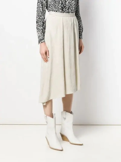 Shop Isabel Marant Asymmetric Corduroy Skirt In Neutrals