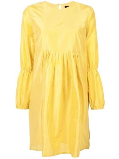 Shop Cynthia Rowley Ruffled Sleeves Dress In Yellow