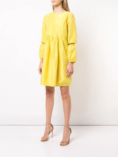 Shop Cynthia Rowley Ruffled Sleeves Dress In Yellow