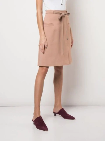 Shop Tibi Bond Stretch Knit A-line Skirt In Neutrals