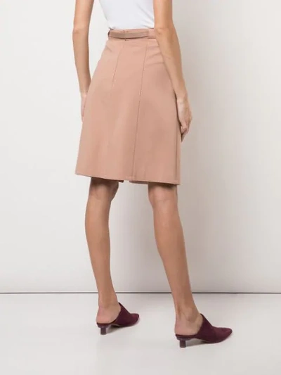 Shop Tibi Bond Stretch Knit A-line Skirt In Neutrals