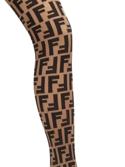 Fendi Logo Stockings In Neutrals | ModeSens
