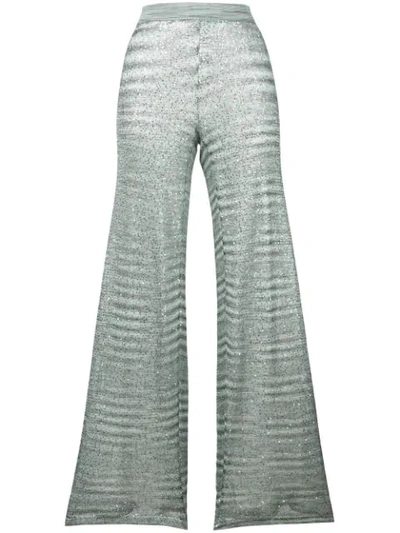 Shop Missoni Sequin Knit Trousers In Blue