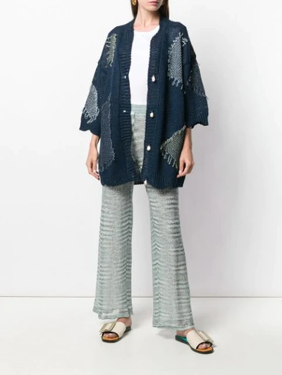 Shop Missoni Sequin Knit Trousers In Blue