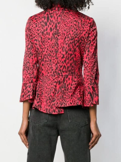 Shop Bazar Deluxe Leopard Pattern Fitted Jacket - Red