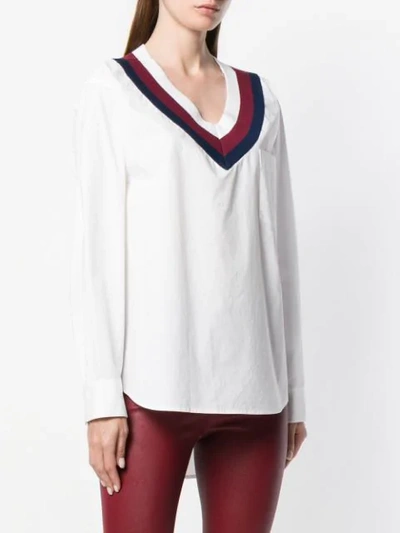 Shop Alexander Wang T Varsity Striped Poplin Shirt In White