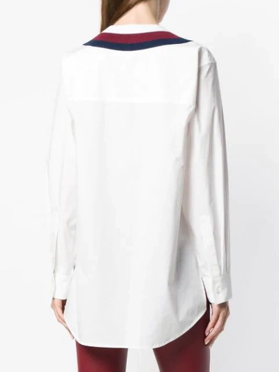 Shop Alexander Wang T Varsity Striped Poplin Shirt In White