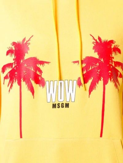Shop Msgm Logo T-shirt In Yellow