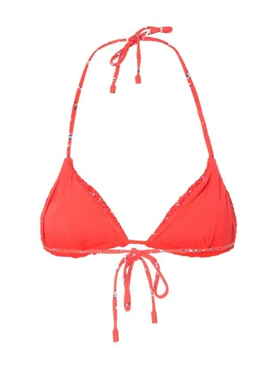 Shop The Upside Woven Bikini Top In Red