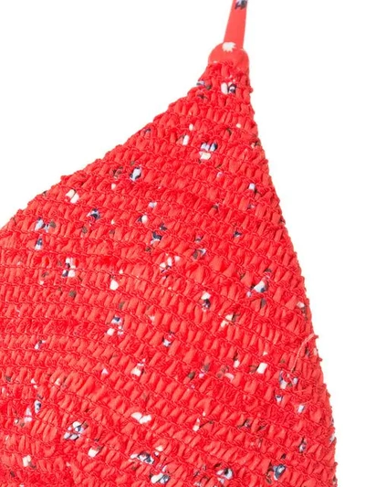 Shop The Upside Woven Bikini Top In Red