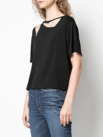 Shop Alice And Olivia Roslyn Cut Out T-shirt In Black