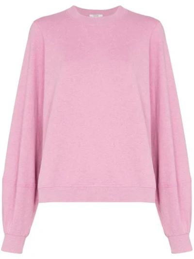 Shop Ganni Sweatshirt Mit Ballonärmeln In Pink