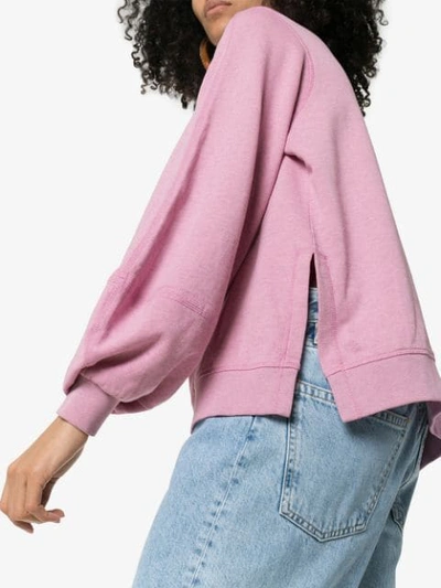 Shop Ganni Sweatshirt Mit Ballonärmeln In Pink