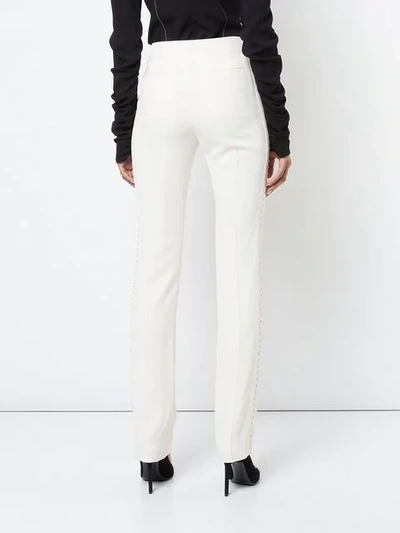 slim fit embellished stripe trousers