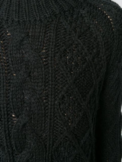 Shop Semicouture Chunky Cable Knit Jumper In Y69 Nero