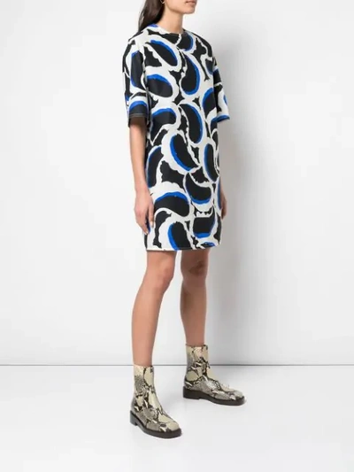 Shop Marni Teardrop Print T-shirt Dress In Blue