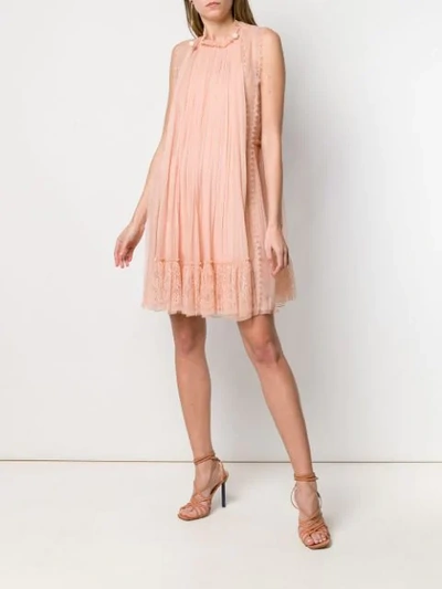 Shop Alberta Ferretti Draped Mini Dress In Pink