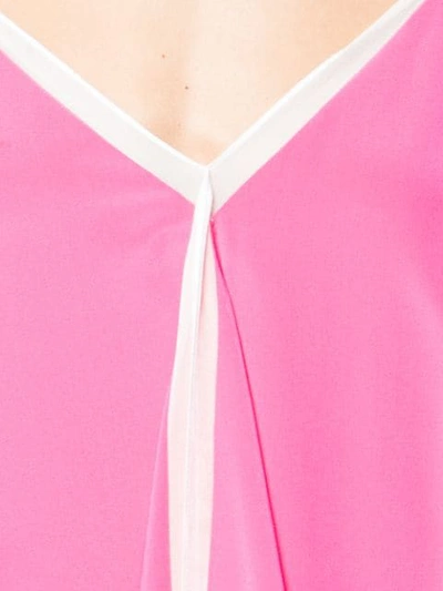 Shop Diane Von Furstenberg Contrast Flared Midi Dress In White ,pink