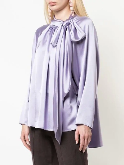 ADAM LIPPES 超大款蝴蝶结罩衫 - 紫色