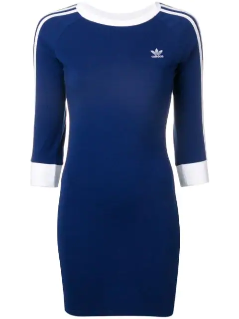 adidas 3 stripe dress blue