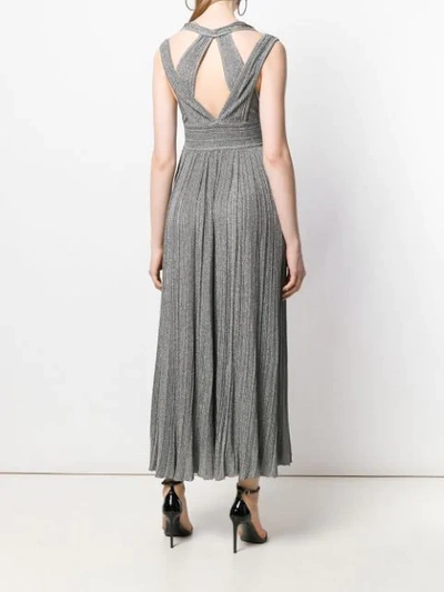 Shop Antonino Valenti V-neck Knitted Long Dress In Grey