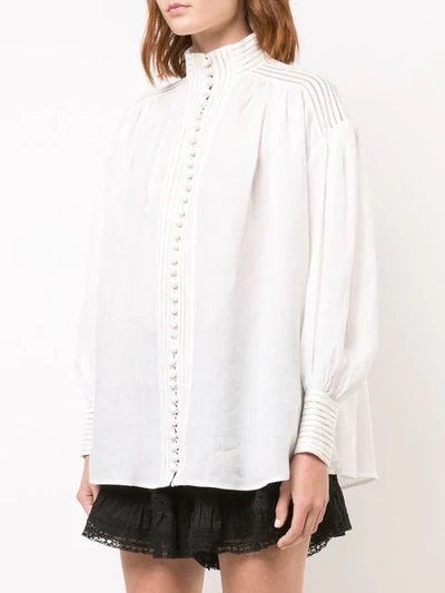 Shop Zimmermann High Neck Shirt In White