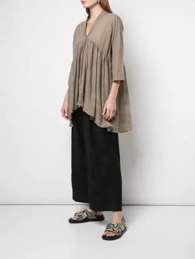 Shop Uma Wang Draped Shirt In Grey