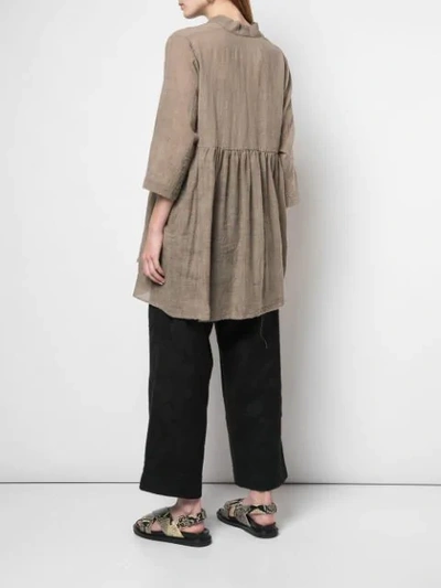 Shop Uma Wang Draped Shirt In Grey