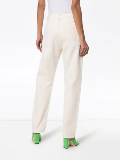 Shop Agolde High-waisted Straight Leg Jeans In White