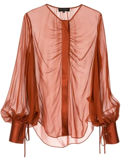Shop Lee Mathews Semi-transparente Bluse In Orange