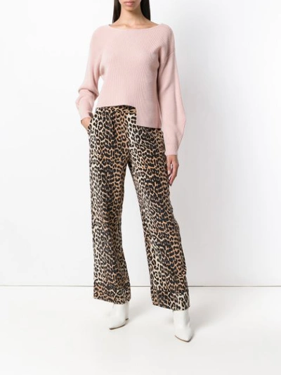 Shop Pinko Ribbed Sweater In Pink