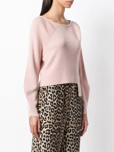 Shop Pinko Ribbed Sweater In Pink