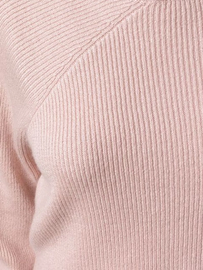 Shop Pinko Ribbed Sweater In Pink