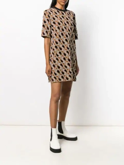 Shop Marni Jacquard Knit Dress In Brown