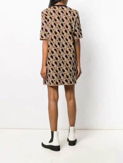 Shop Marni Jacquard Knit Dress In Brown